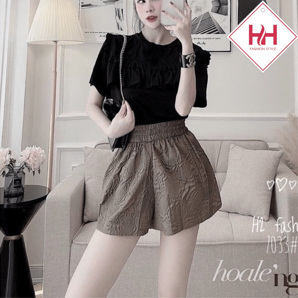 Quần Short Nữ Dập Hoa Trẻ Trung Thời Trang H&HSHOP Dễ Phối Đồ Mẫu Mới Mùa Hè 2022 | BigBuy360 - bigbuy360.vn