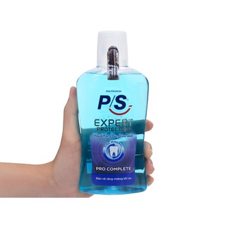 Nước súc miệng ngừa mảng bám Mouthwash P/S (500ml) Expert Protection Pro Complete bảo vệ tối ưu, chính hãng Unilever