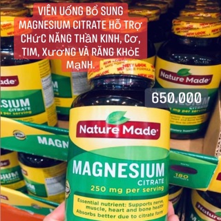 Viên uống bổ sung magnesium 250mg nature made