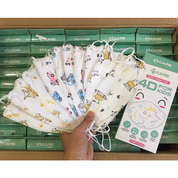 Khâu trang 4d KF94 cho bé hộp 10 cái in họa tiết dễ thương