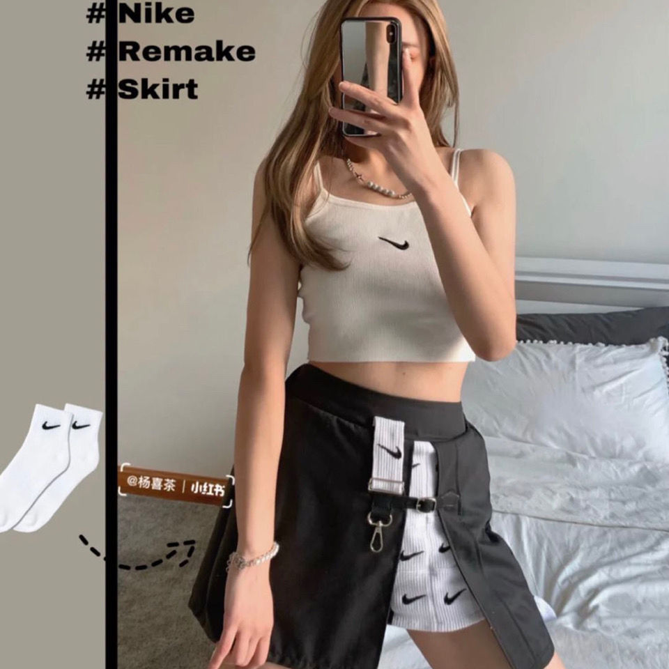 Quần Short Lưng Thun Thêu Chữ Nike Trẻ Trung Cho Nữ