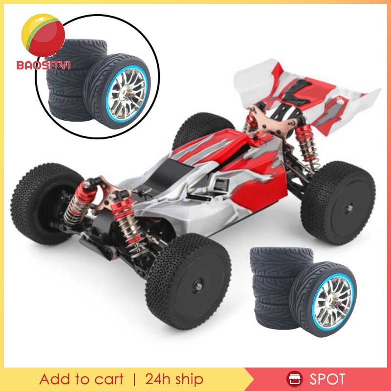 Bánh xe cao su 4x 66mm RC BAO1-8 cho xe đồ chơi điều khiển từ xa WLtoys 144001 Mô hình xe vượt địa hình HSP