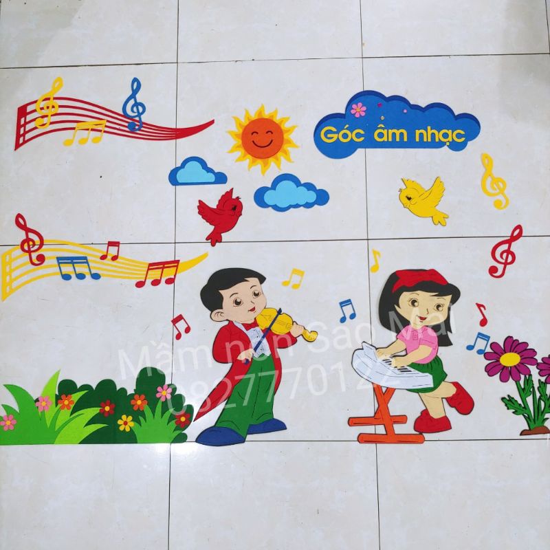 Bộ tranh trang trí lớp học Góc âm nhạc