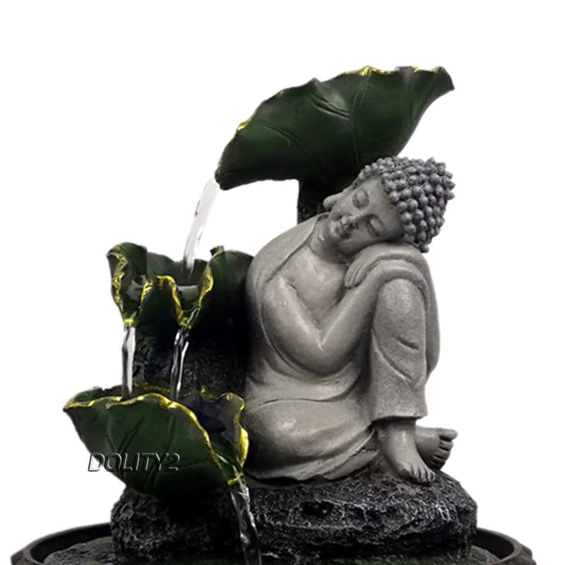 Buddha Tabletop Fountain Landscape Resin Decor for Desk Indoor Home Office