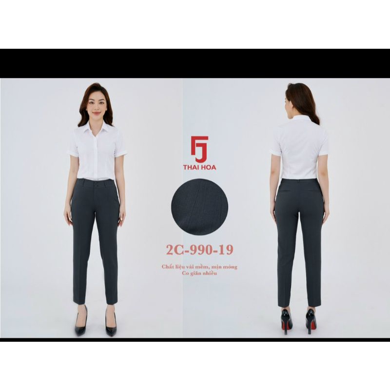 Quần 9 tấc thái hòa ly chìm vải co giãn tốt