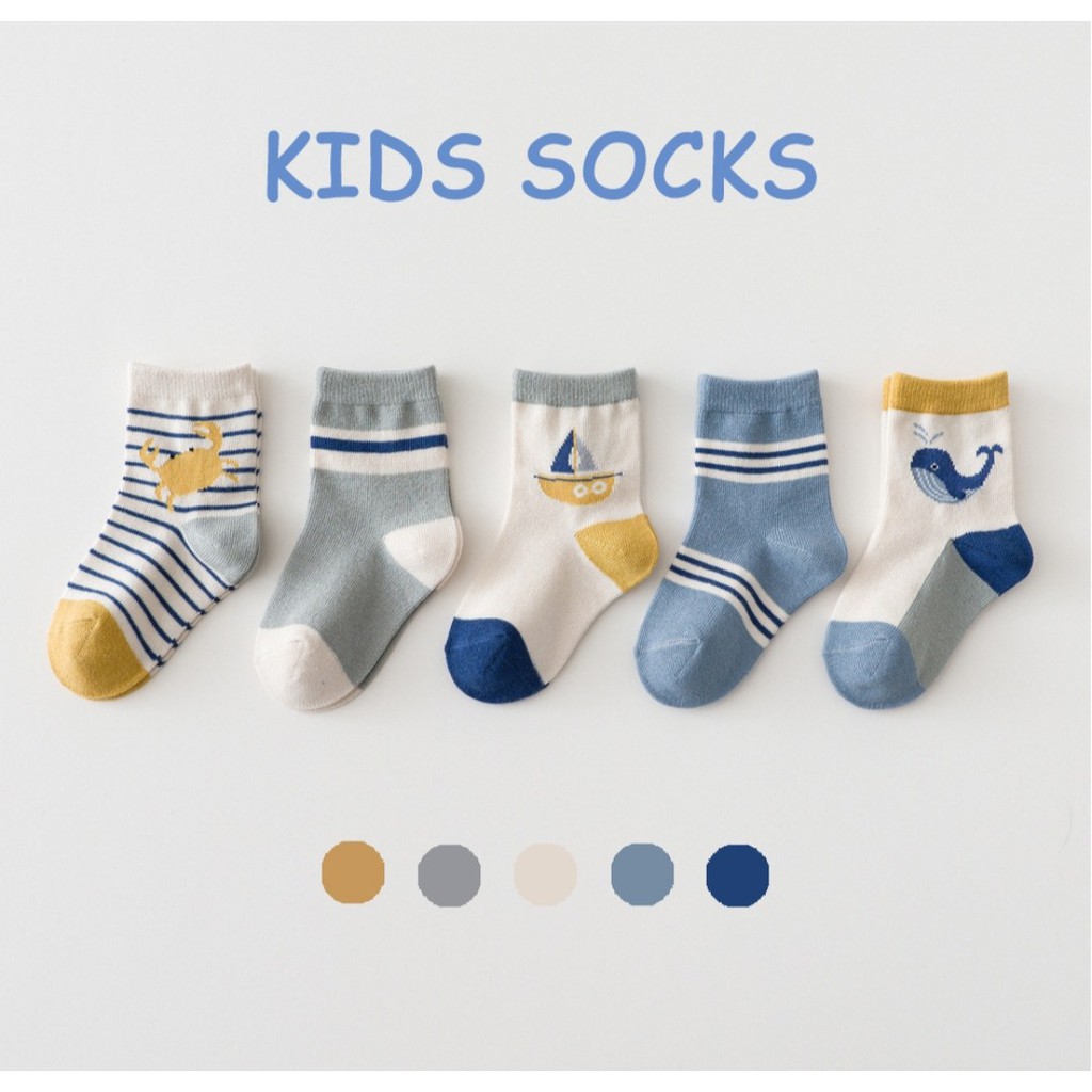 Tất mùa thu đông hàng hãng Kids Sock cao cấp cổ cao cho bé nhiều hình xinh xắn