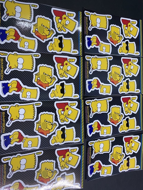 Stiker tấm chữ Nhật simpson đeo kính