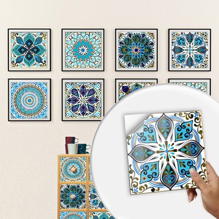 Miếng dán tường họa tiết mandala chống thấm nước trang trí nhà bếp / phòng tắm sáng tạo độc đáo