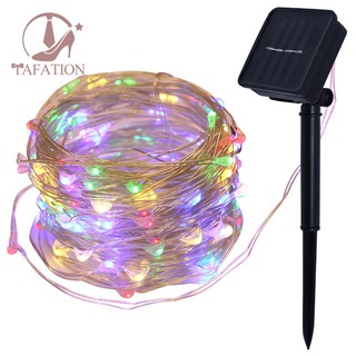 Dây đèn 10M 100LED năng lượng mặt trời chiếu sáng nhiều màu sắc đẹp mắt