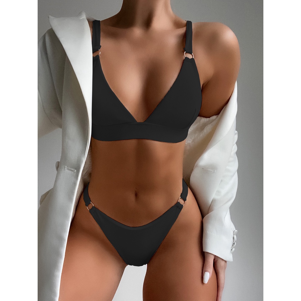 Bộ bikini phối màu sắc tinh khiết có mút nâng ngực cho nữ LG62 | BigBuy360 - bigbuy360.vn