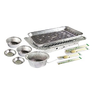 Combo Bộ Đồ Nướng Lẩu 2 người ăn: 1 Bếp Nướng Than Hoa +1 Khay Nướng +1 Nồi Lẩu +2 Bát Ăn +2 Bát Nước Chấm+2 Bộ Đũa Thià