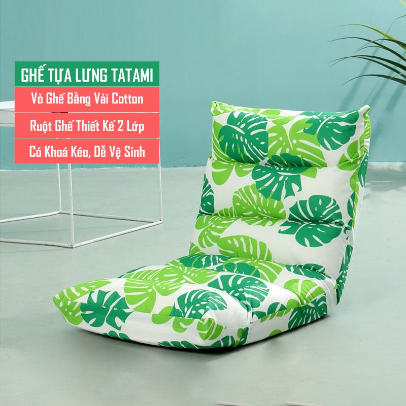 Ghế tựa lưng tatami kiểu đệm ngồi bệt Nhật Bản, Ghế tựa lưng ngồi bệt 5 nấc tuỳ chỉnh, Ghế ngồi bệt bằng cotton và bông