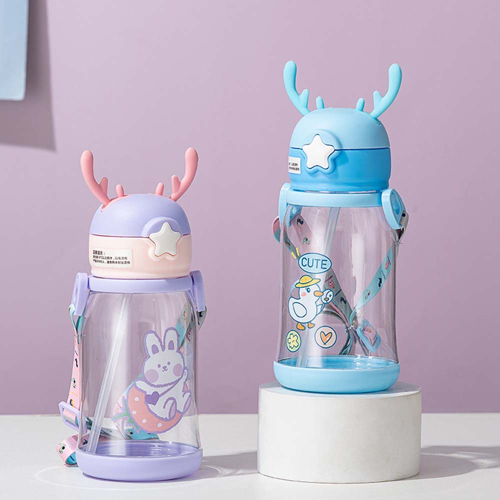 Bình đựng nước hươu hoạt hình dễ thương, cốc sippy trẻ em tập uống, bé trai và bé gái, chống rò rỉ siêu hot