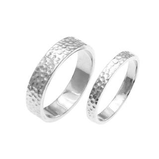Nhẫn đôi Bạc Hiểu Minh NC535 Giản Đơn