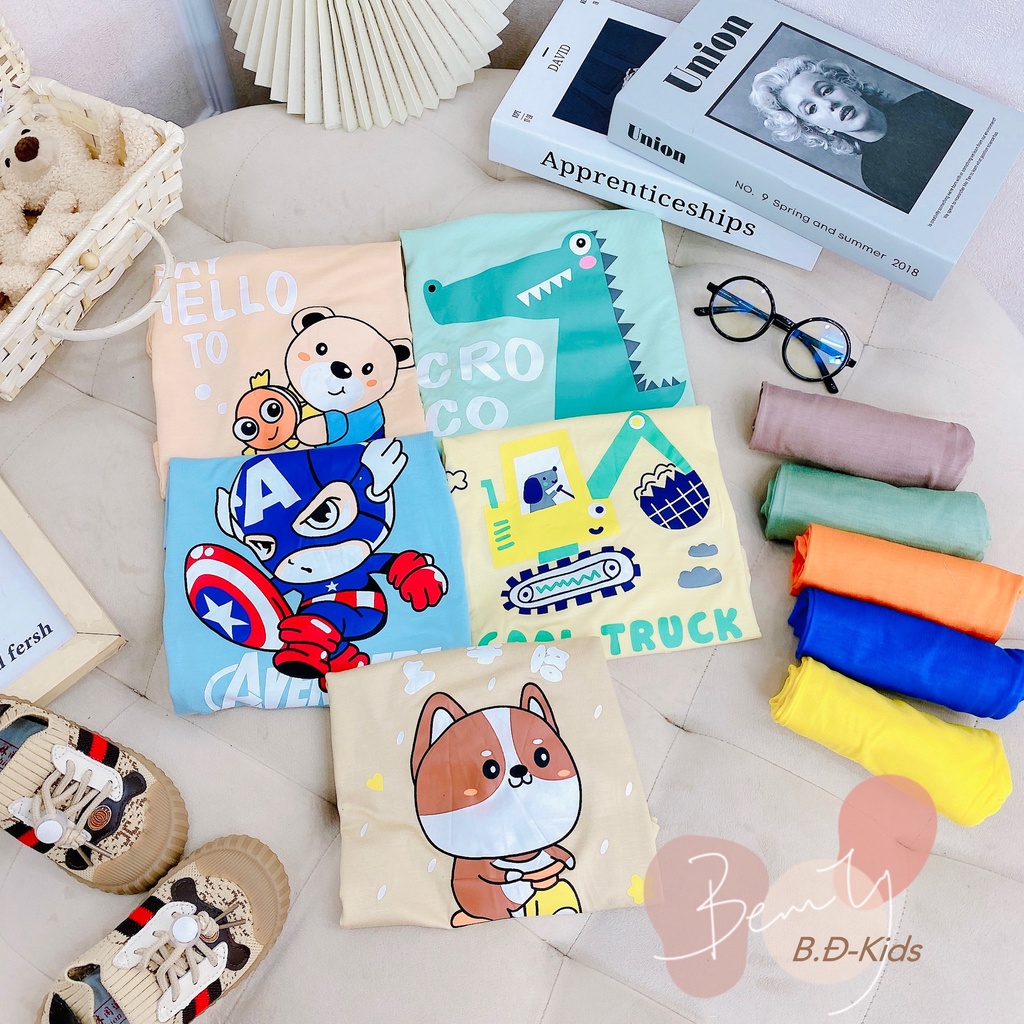 Bộ dài tay cho bé trai bé gái size đại 6-26kg, đồ bộ thun lạnh dài tay minky mom trẻ em mặc ngủ 1 2 3 4 5 6 tuổi BD010