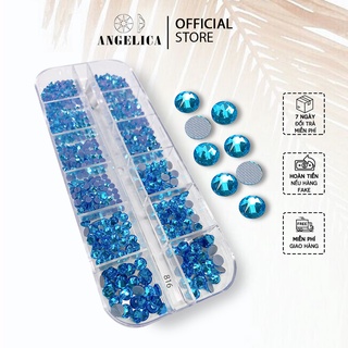 Đá Nail Chân Lưới 16 Khía Aquamarine Đính Móng ANGELICA 816