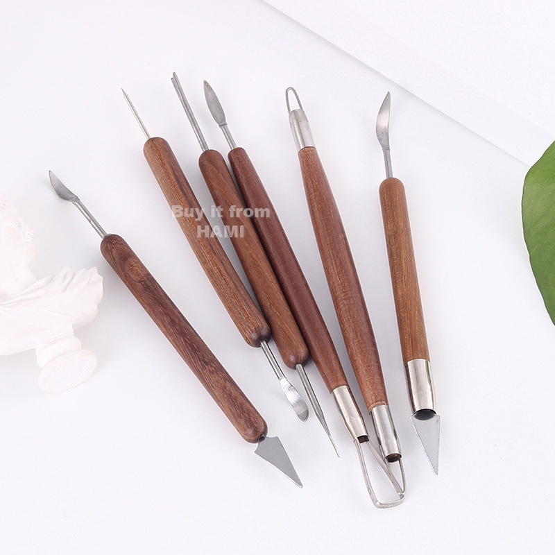 Bộ 6 dụng cụ làm đất sét cán gỗ