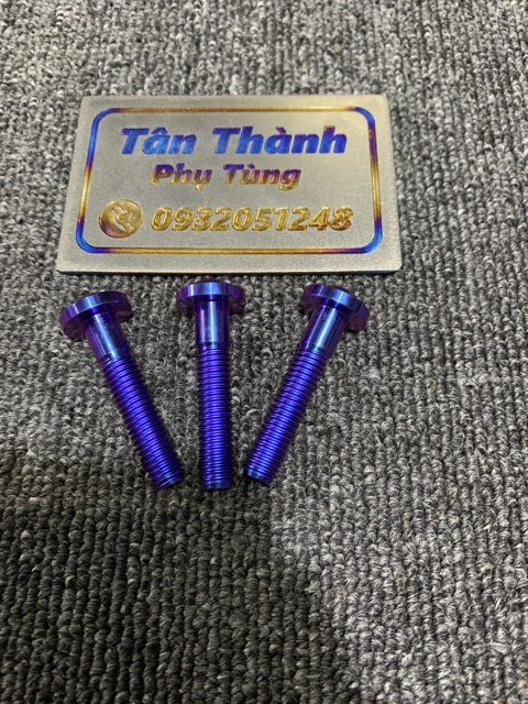 Ốc Titan GR5 đầu dù kiểu có gờ xanh tím, lục bảo