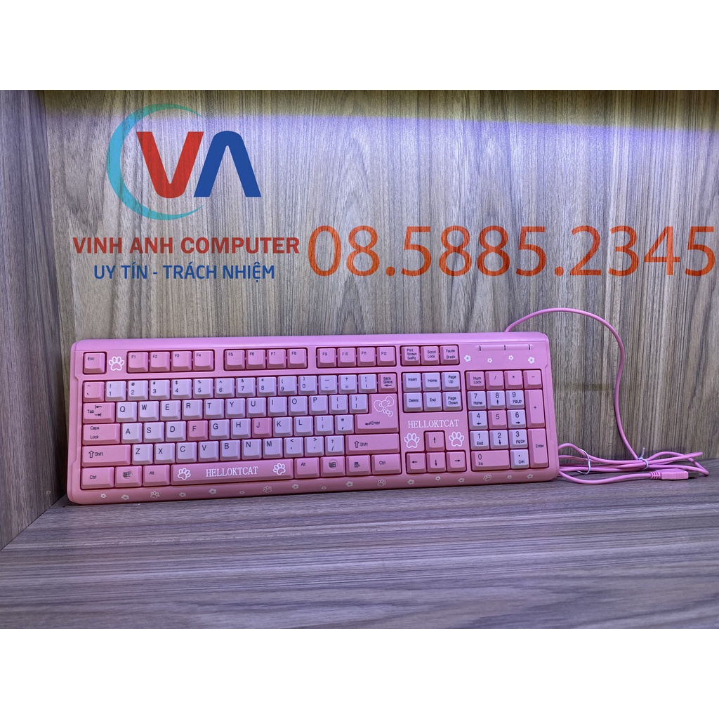 Bàn Phím HelloKitty Siêu Đẹp Giá Cực Rẻ Cho PC LAPTOP. Pink Keyboard Hello Kitty