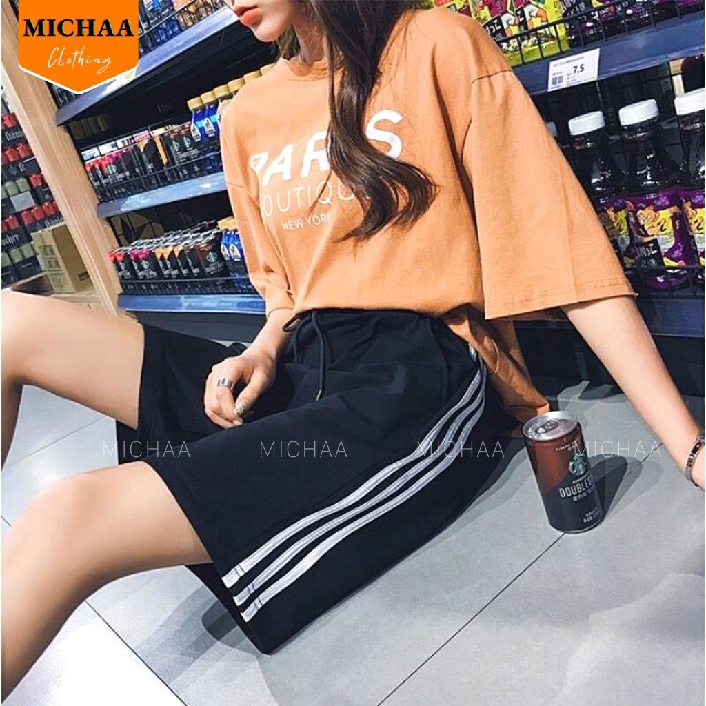 Quần Short 3 SỌC Nam Nữ Chất Nỉ Basic Thời Trang Ullzzang Form Rộng Unisex - MICHAA