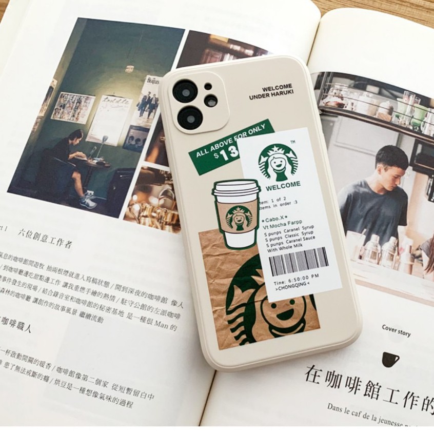 Ốp lưng điện thoại Iphone TRÁNG GƯƠNG chống sốc 4 góc CAFE STAR BUCKS ip7,8,plus/X,XS/XSMAX/11/11/12/13,pro,max