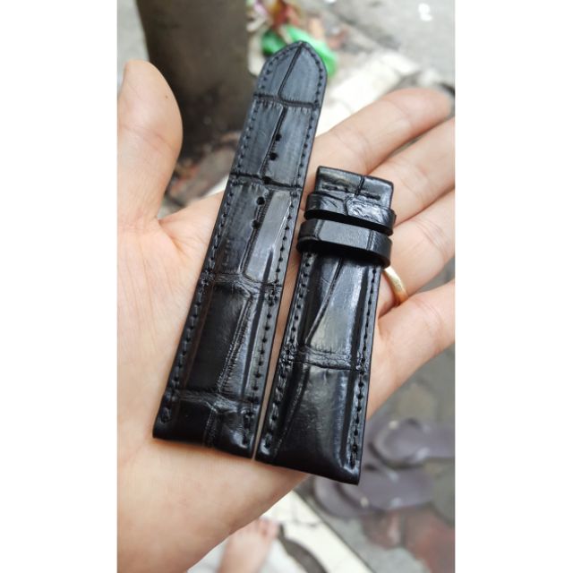 Dây đồng hồ da cá sấu size 18,20,22