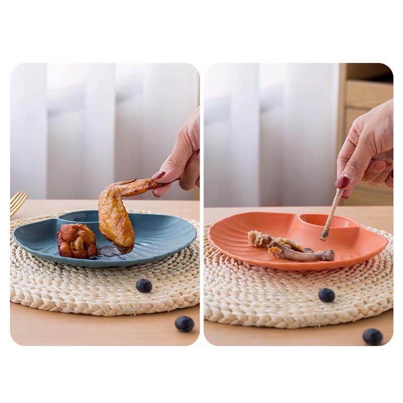 Set 4 đĩa nhựa lúa mạch hình vỏ sò