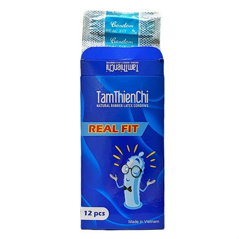 Bao cao su tâm thiện chí real fit siêu mỏng nhiều gel bôi trơn 24 cái chuanpro9x