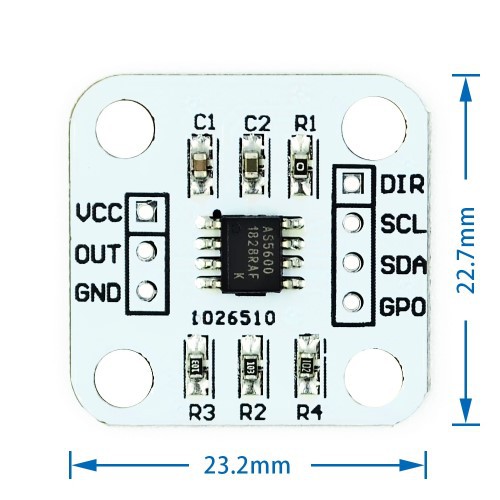 Module cảm biến góc quay bằng từ trường AS5600 I2C kèm nam châm -TH172