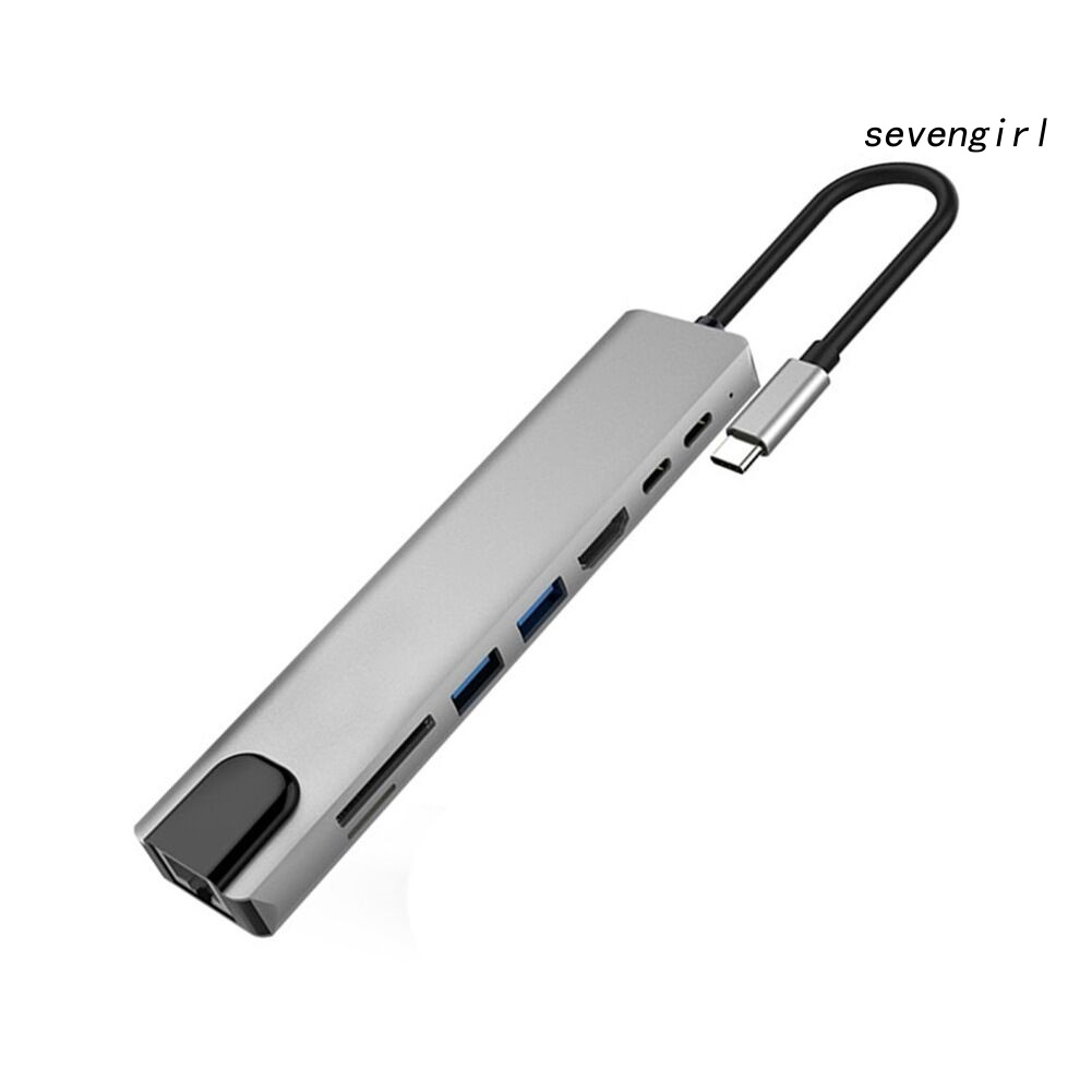 Bộ Chuyển Đổi 8 Trong 1 Đa Năng Từ Cổng Type-C Sang Rj45 Usb 3.0 Tf Pd | BigBuy360 - bigbuy360.vn