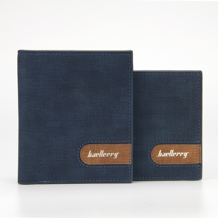 Bóp ví da nam Baellerry cao cấp ví ngắn kiểu dáng classic cầm tay màu xanh, xám, nâu, đen  MSP 13855-2