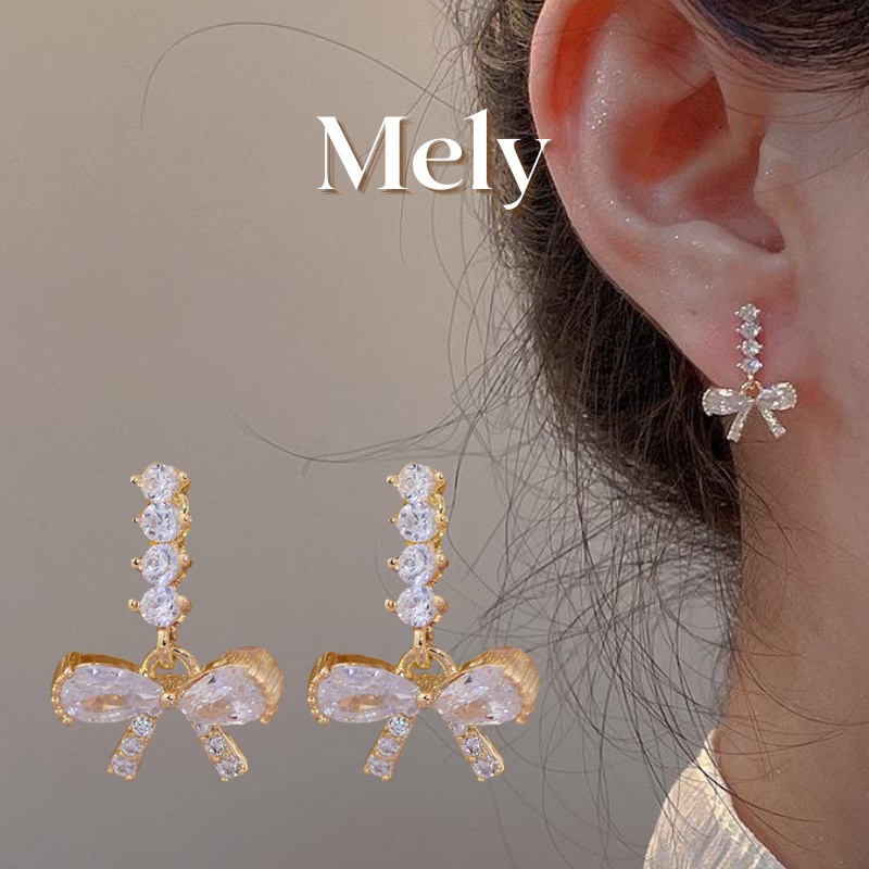 Bông tai nữ đính đá cao cấp phong cách hiện đại sang trọng đi tiệc Mely 731