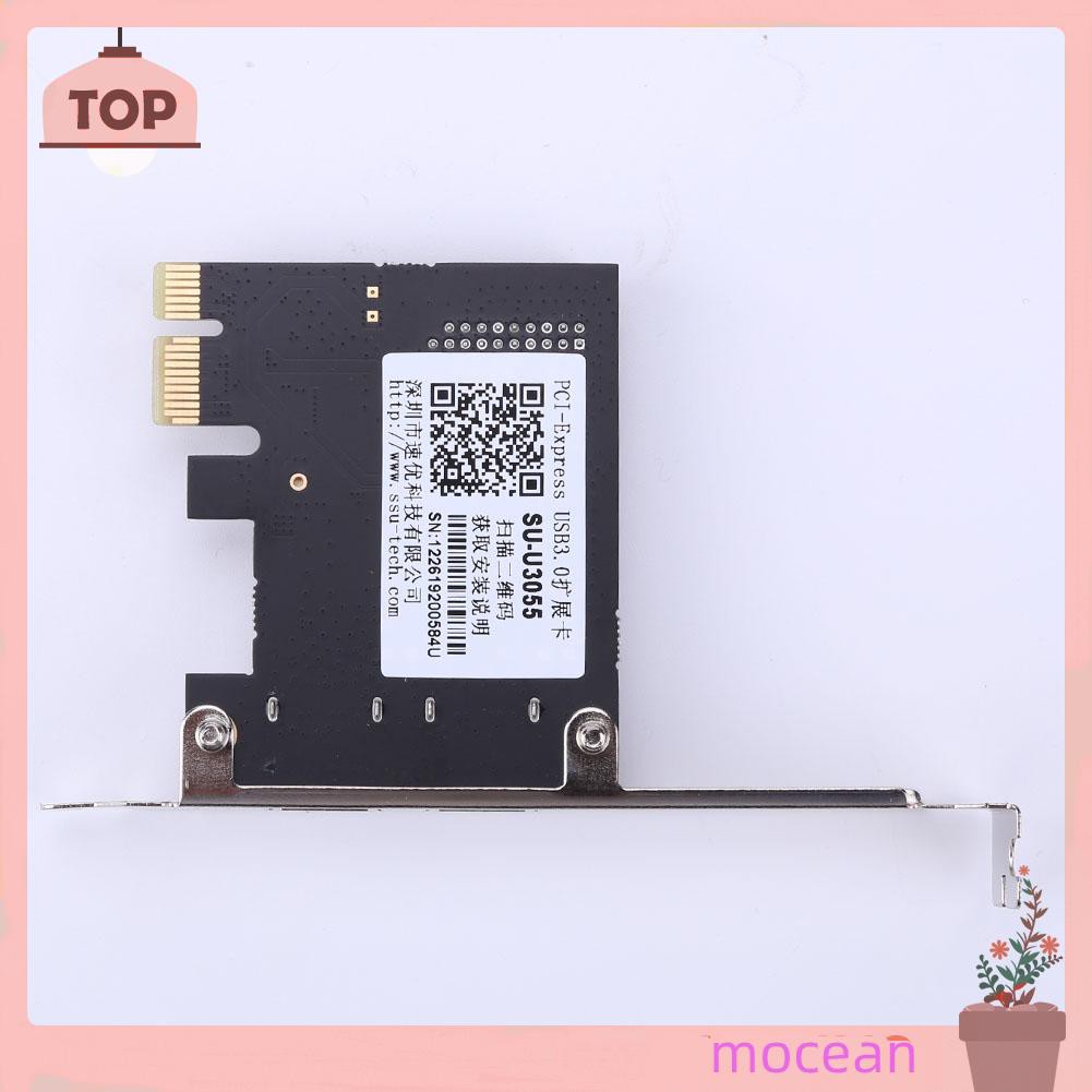 Mocean SSU 2 Port USB 3.0 PCI-e x1 Expansion Card PCI Express Adapter for Desktop