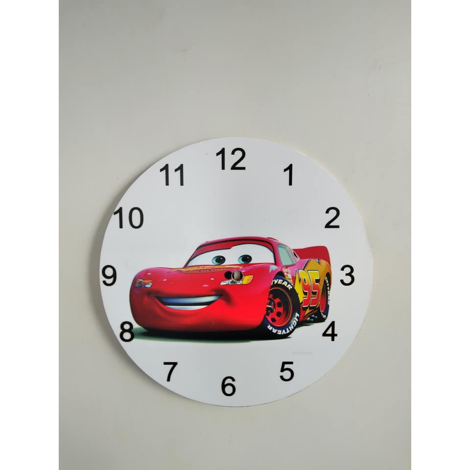 Đồng hồ treo tường tròn hình ô tô cho trẻ em