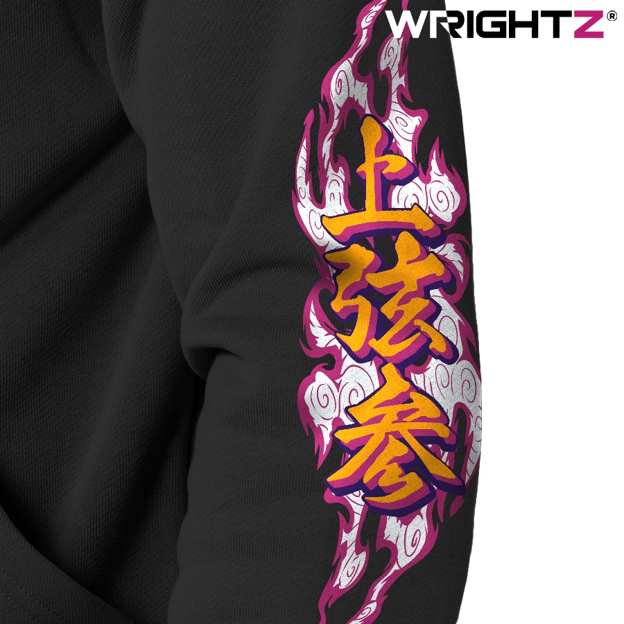 Áo hoodie Wrightz anime akaza thượng huyền tam demon slayer thanh gươm diệt quỷ over size