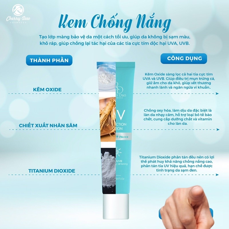 Kem chống nắng hỗn hợp -chống lão hóa da tia UV Spf 50+++ CRD