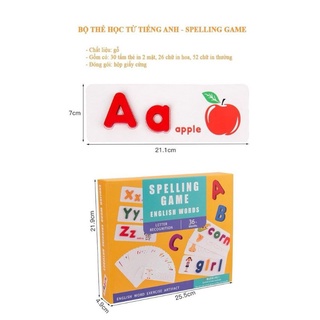 Bộ thẻ học gỗ- học Tiếng Anh. Spelling Game