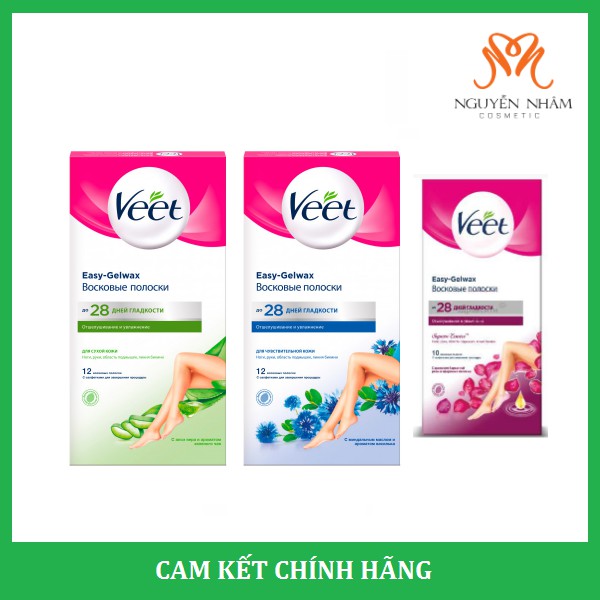 Miếng tẩy lông chân, body Veet Wax Strips With Easy Gel Body & Legs