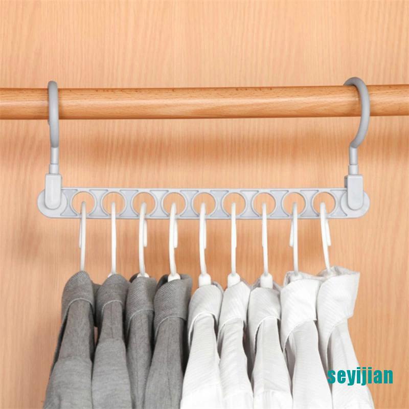 Móc treo quần áo 9 lỗ có thể gấp gọn đa năng tiện dụng tùy chọn màu sắc