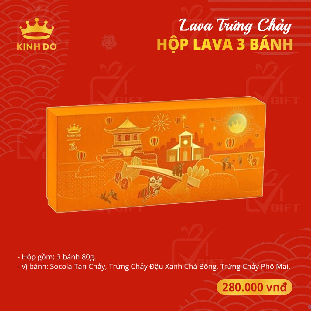 Bánh trung thu Kinh Đô - Lava Trứng Chảy Hảo Hạng - 3 Bánh (KD.LAVA3)