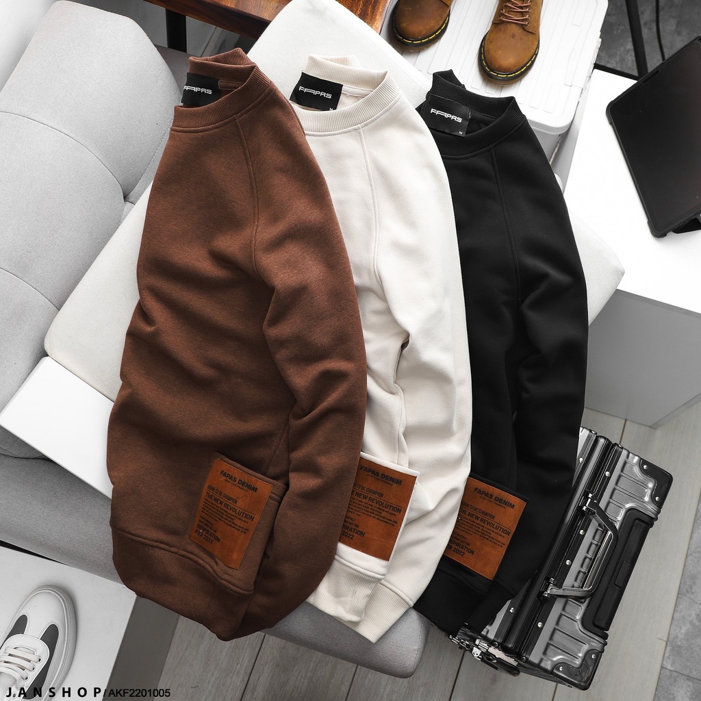 Áo Sweater Vải Nỉ Không Quá Dày, Thoáng Mát Có Túi Bên Hông Phong Cách