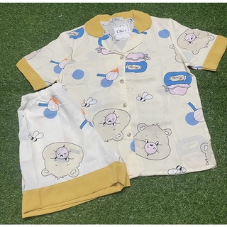 [ Hình Thật] Đồ Bộ Pijama Đùi Nữ Lụa hiệu Chin’s Mango
