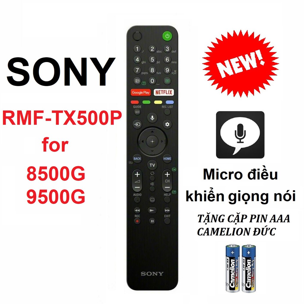 Remote điều khiển tivi SONY smart RMF-TX500P - Hàng xịn - Model 2019 - Micro điều khiển giọng nói