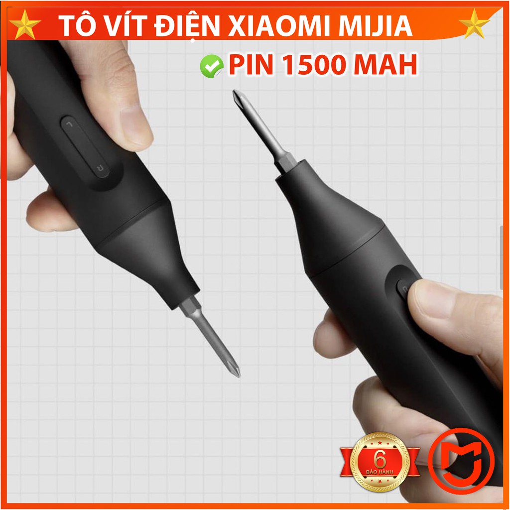 [CHÍNH HÃNG] Tô vít điện Xiaomi, Tua vít điện Xiaomi Mijia, pin 1500 Mah, sẵn 6 đầu vít MIJIAMART