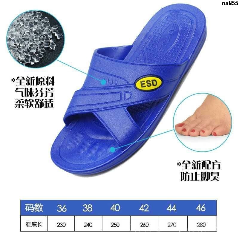 Dép ESD Thoáng Khí Chống Tĩnh Điện Chống Bụi Chống Tĩnh Điện Màu Xanh Dương Cho Nam Và Nữ