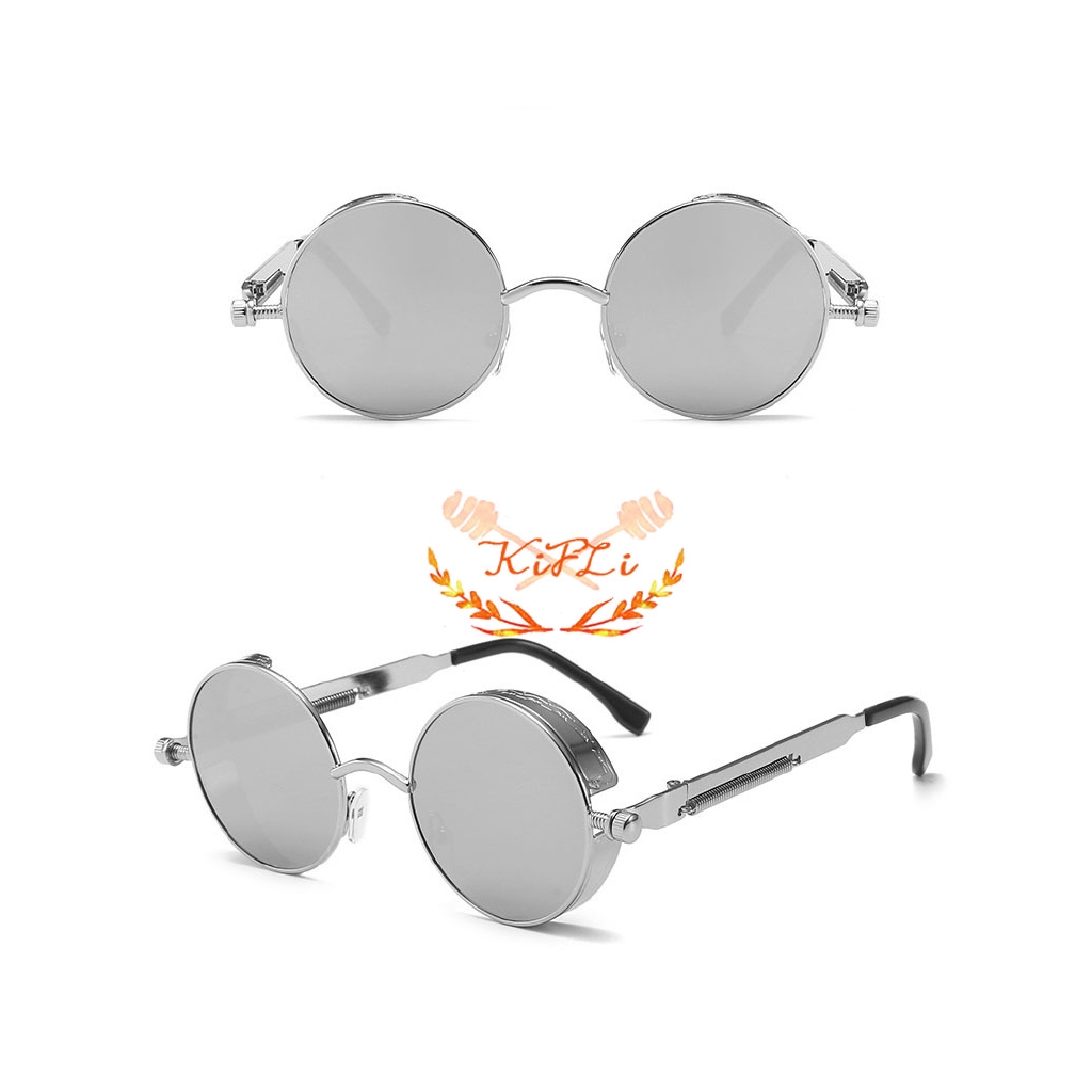 Kính Mát Tròn Phân Cực Phong Cách Steampunk Thời Trang