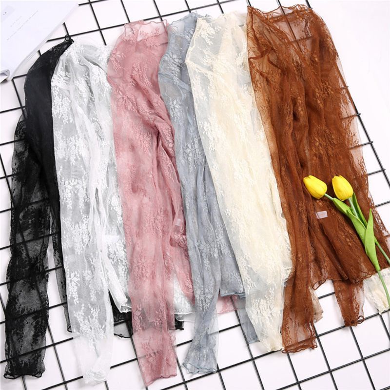 Xiangbao Áo Lưới Tay Dài Cổ Giả Xuyên Thấu Cơ Bản Thời Trang Xuân Hè Cho Nữ C