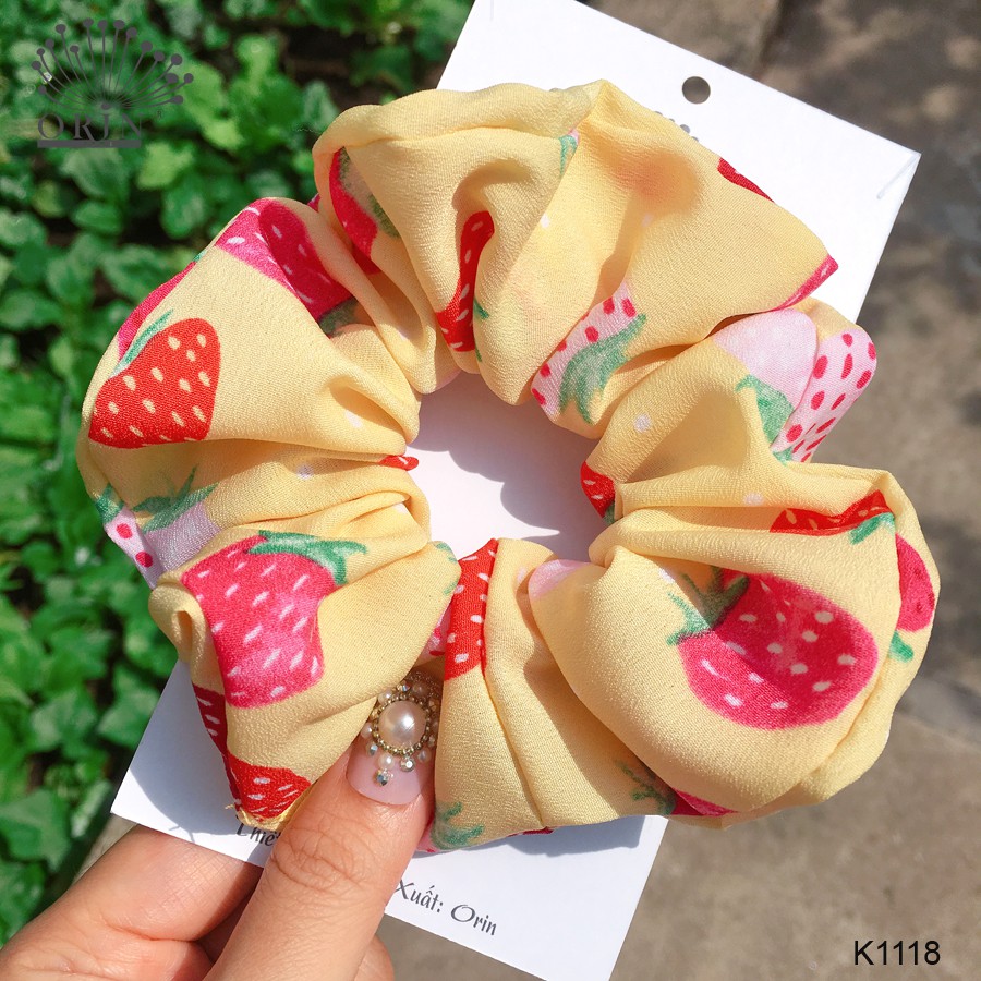 [Mã FAGOGO giảm 12% đơn 99K] Dây buộc tóc, cột tóc vải scrunchies quả dâu siêu đẹp Orin K1118 | BigBuy360 - bigbuy360.vn