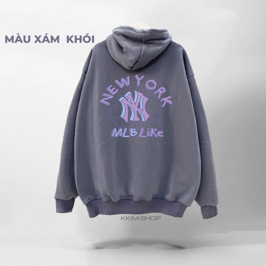 Áo KHOÁC Nỉ HOODIE Dây Kéo NY form rộng oversize, Áo hoodies ZIP MLP XANH LÁ unisex nam nữ chất liệu Nỉ bông cao cấp