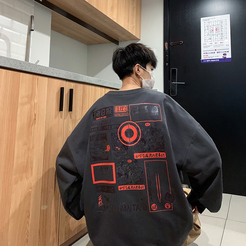 Áo sweater IFNICEFUTURE dáng rộng tay dài phong cách Ins thời trang cho cặp đôi nam và nữ